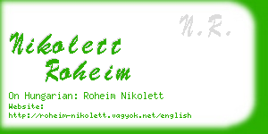 nikolett roheim business card